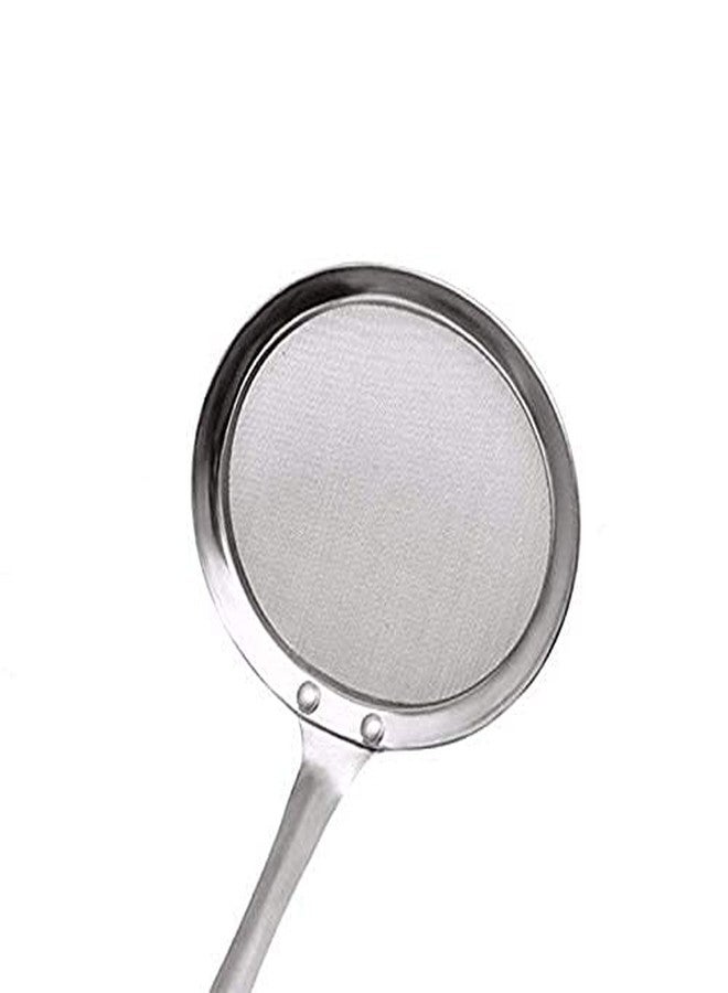 Sakar Stainless Steel Mesh Strainer | Round Frying Spoon for Kitchen | Food Cooking | Oil Filter Utensil | Light Weight Drainer (Pack of 1). - Image 5